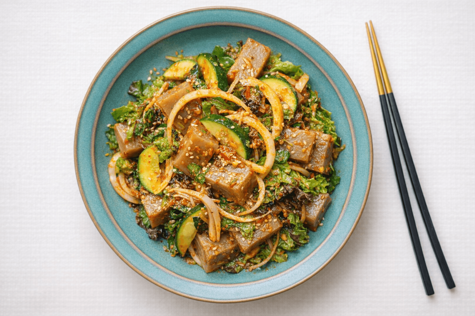 [다이어트 성공 보장] 15분 만에 만드는 새콤달콤 밥도둑! 초간단 도토리묵 무침 황금 레시피