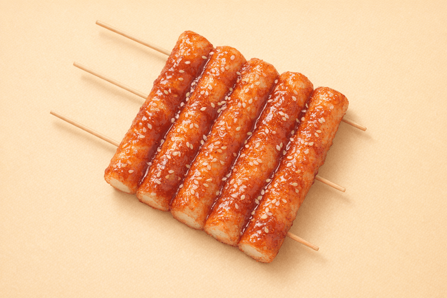 추억의 간식 매콤달콤 떡꼬치