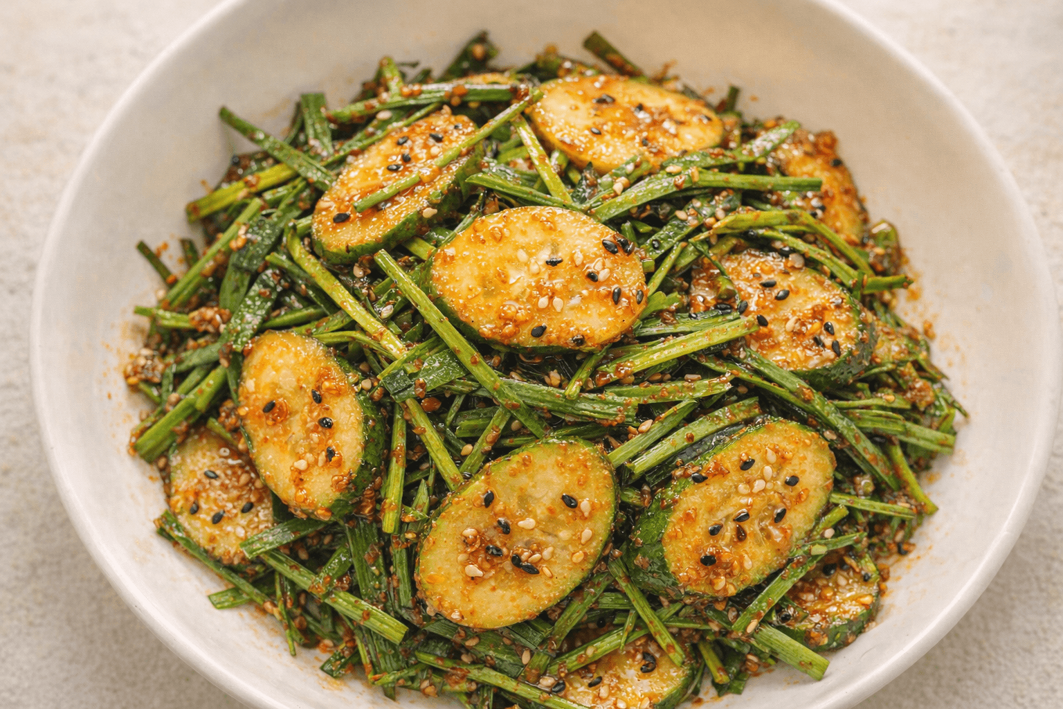 매콤새콤 오이 부추 무침 겉절이 반찬