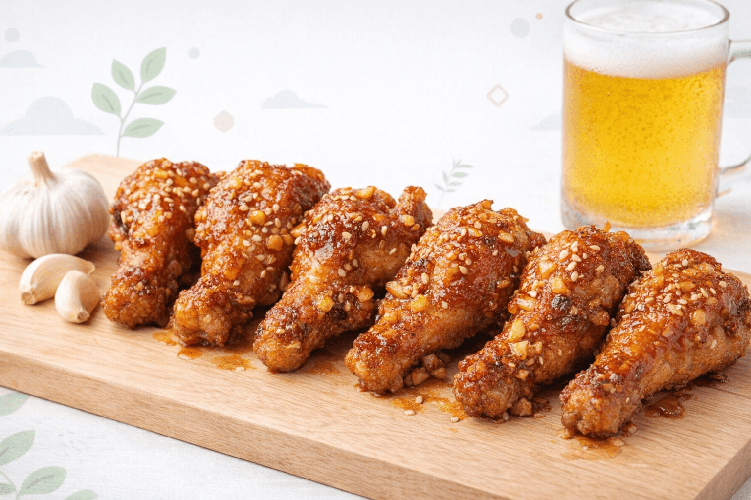 홈메이드 간장 마늘 닭봉 치킨