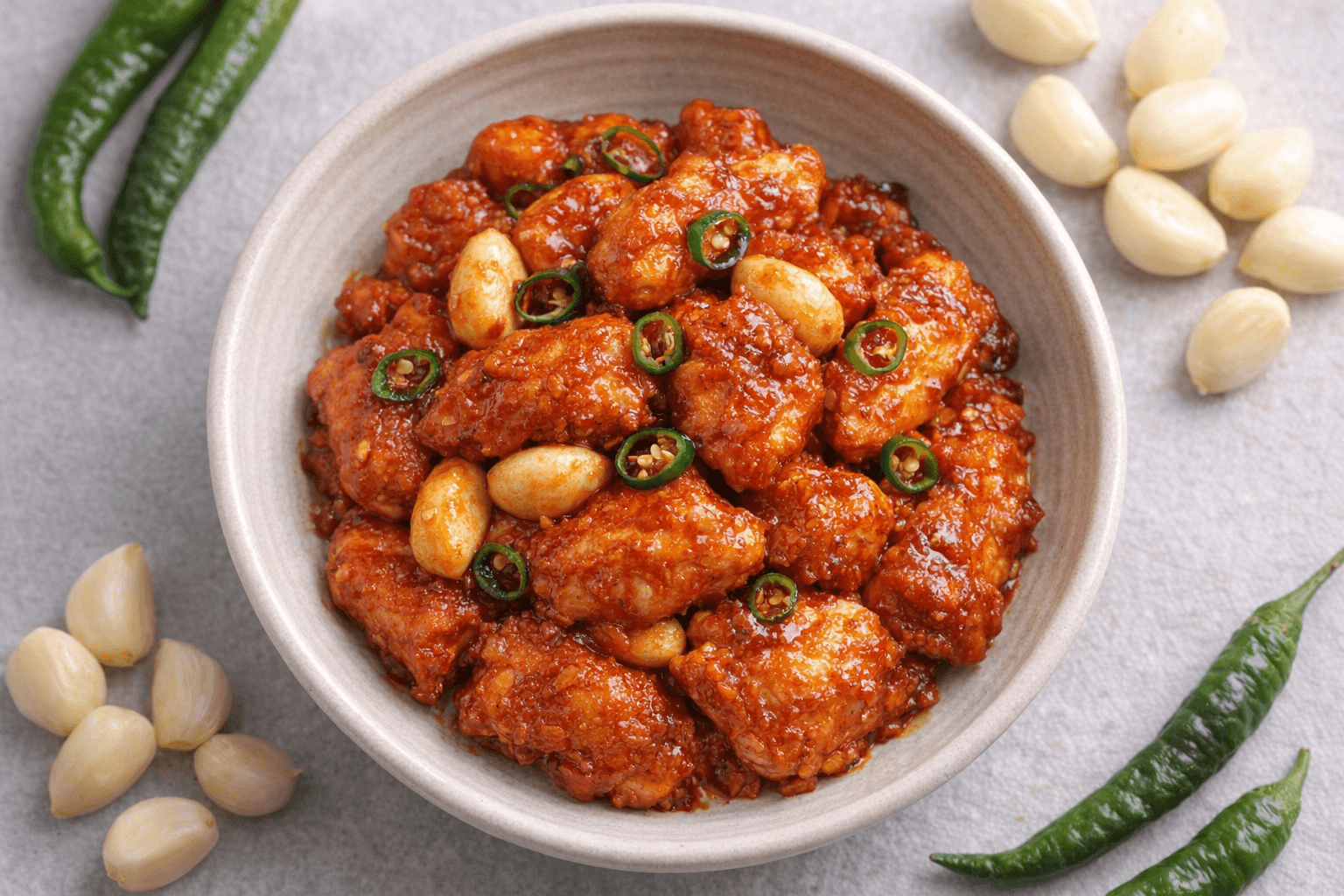 윤기나는 통마늘 닭가슴살 강정