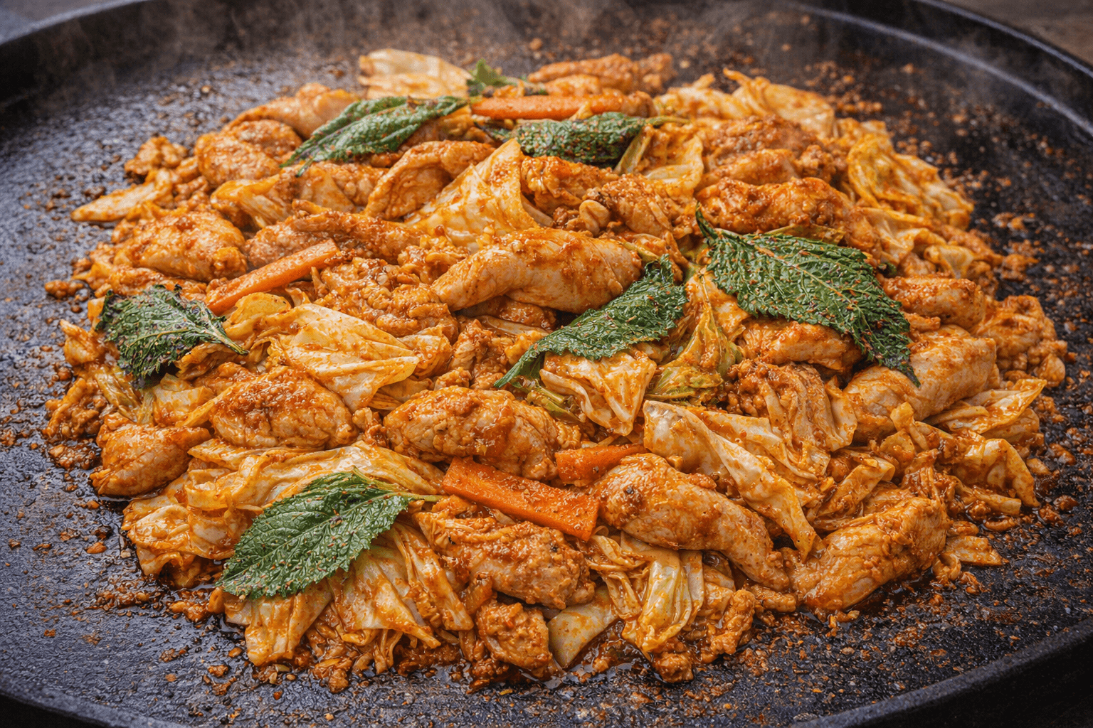 매콤한 닭갈비 요리 완성 사진