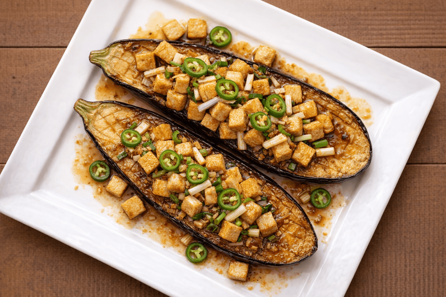 먹음직스러운 두부 가지구이