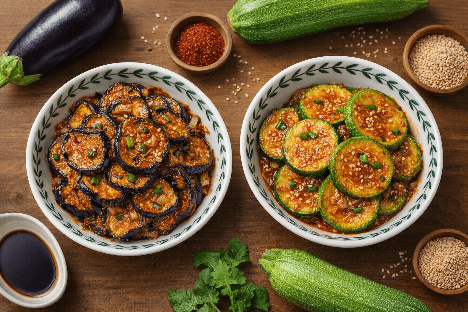 설탕 한 꼬집 없이 단맛 폭발! 만능 양념장 하나로 끝내는 구운 가지 & 애호박 무침 황금 레시피