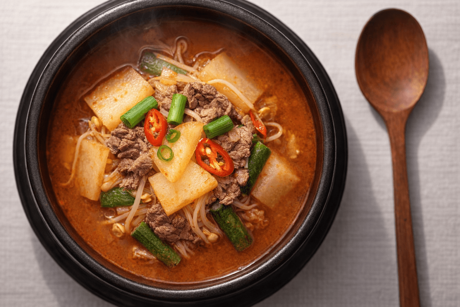 얼큰한 경상도식 소고기무국