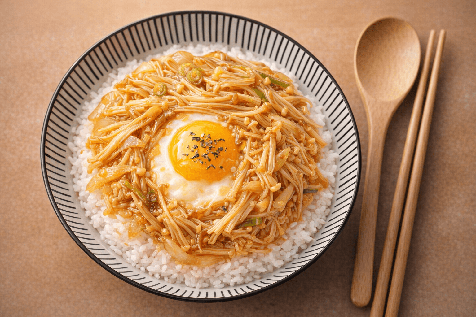 단돈 천원! 10분 완성! 감칠맛 폭발하는 초간단 팽이버섯 덮밥 황금 레시피