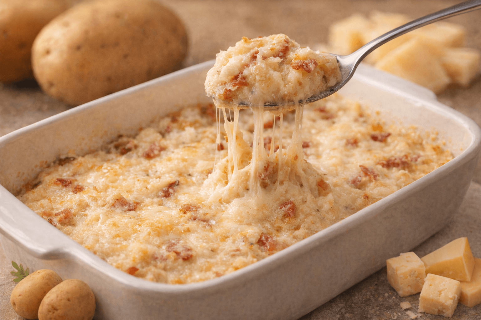 [야식 추천] 20분 컷! 숟가락으로 퍼먹는 환상의 단짠 '베이컨 치즈 으깬 감자' 만들기