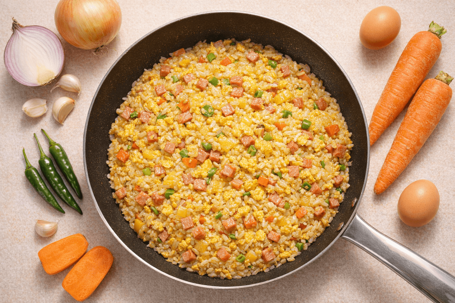 굴소스 카레 볶음밥