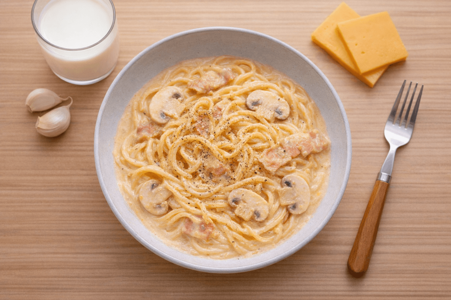 [단 20분] 생크림 없이 우유로 파는 맛 완벽 재현! 꾸덕꾸덕 진짜 쉬운 크림파스타 황금레시피