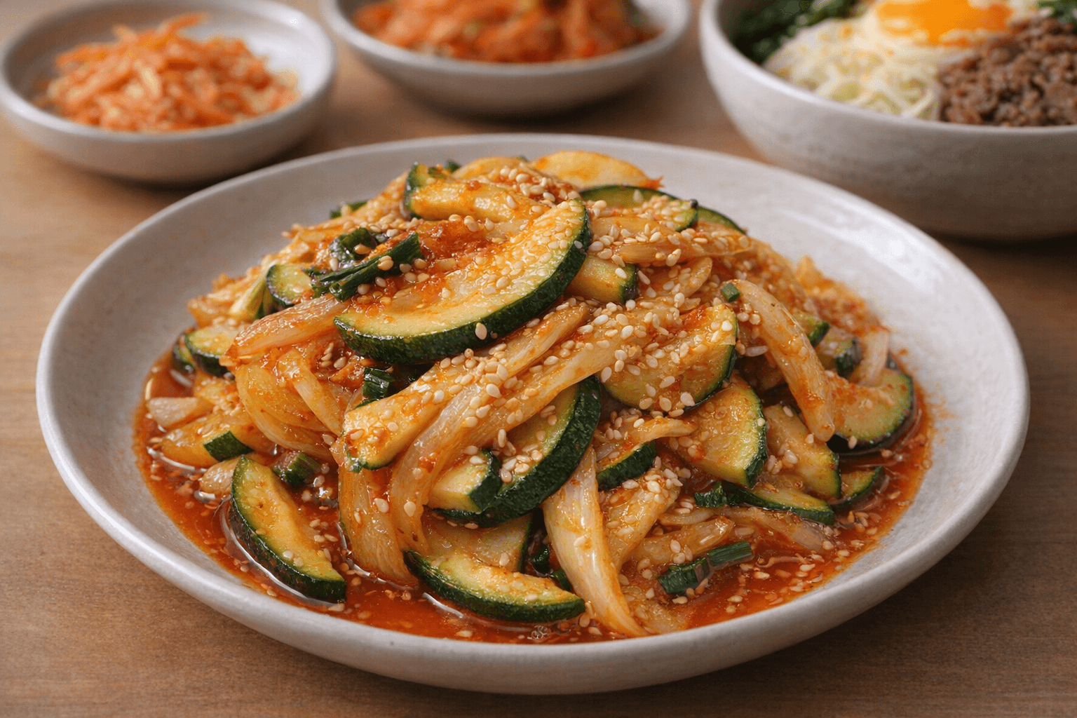 매콤 호박볶음 비빔밥 고명 반찬