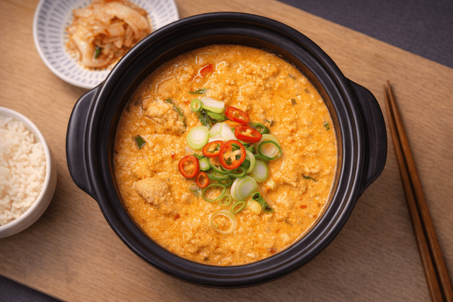 김치비지찌개 돼지고기비지찌개 뚝배기