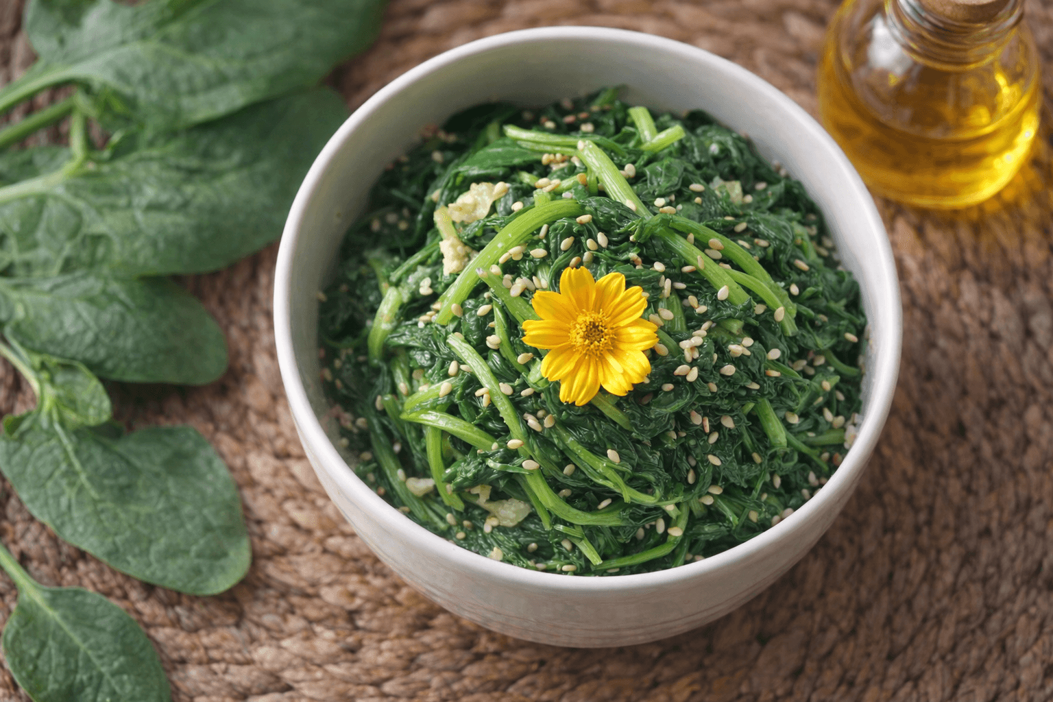 밥 두 공기 뚝딱! 아삭한 식감 살리는 시금치무침 1분 황금 레시피