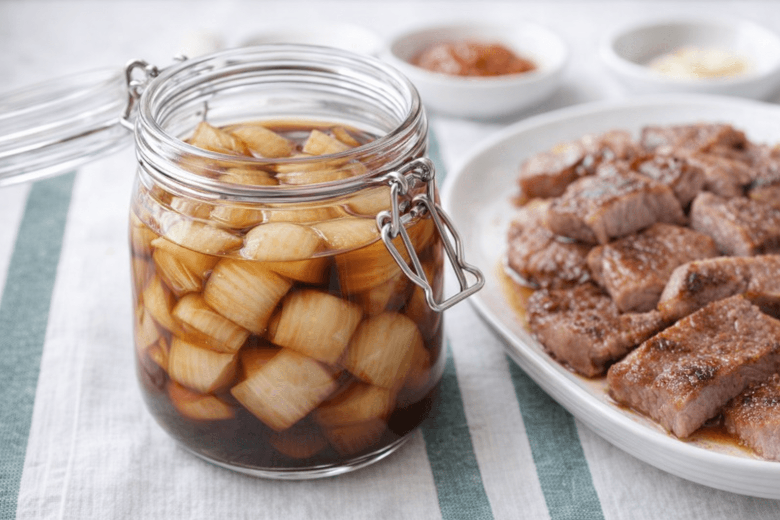 양파장아찌 유리병