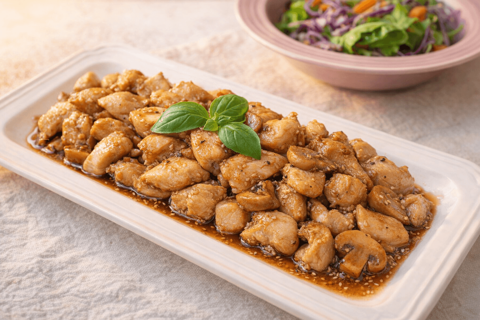 갈릭 닭가슴살 버섯볶음 요리