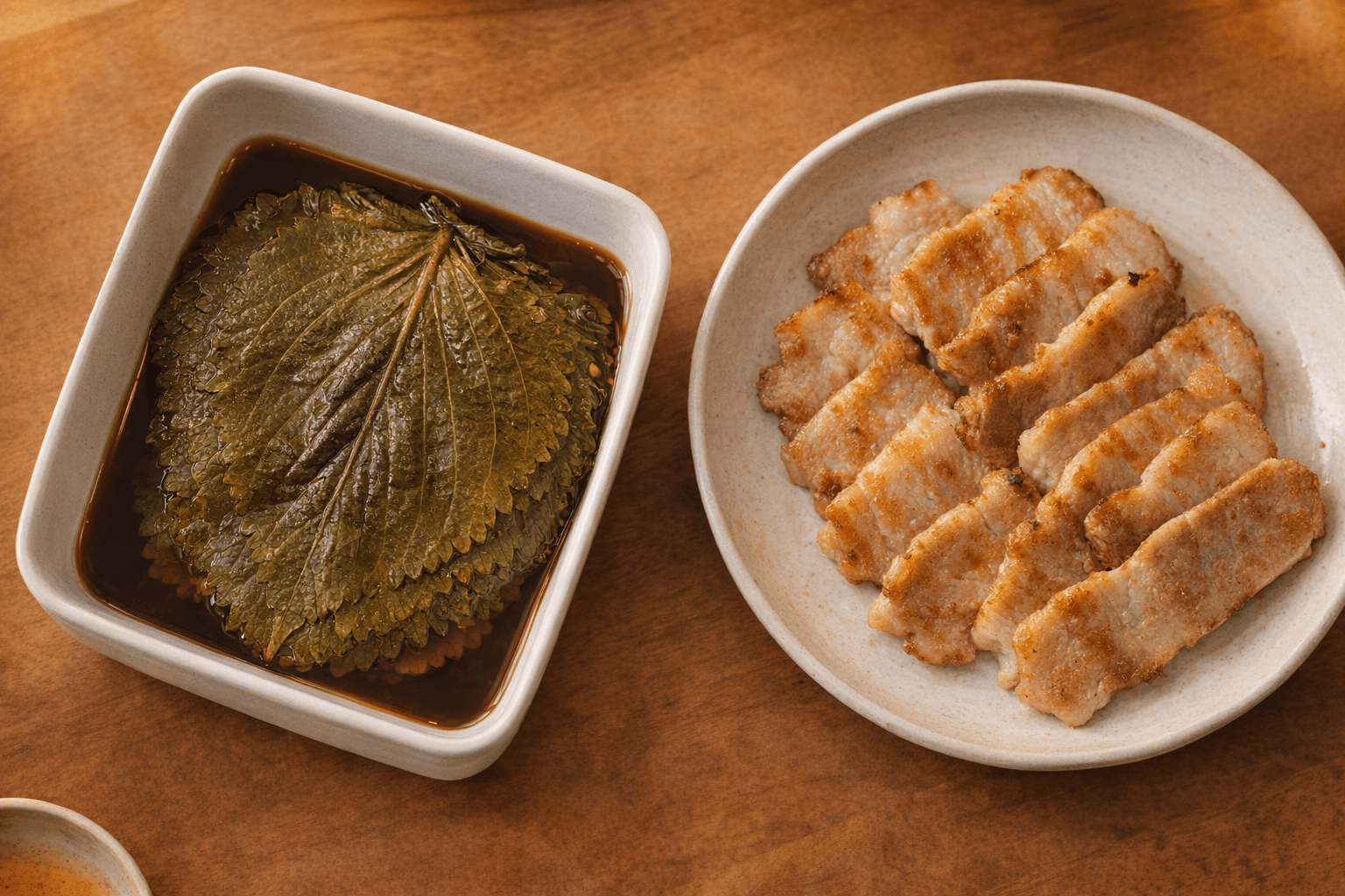 삼겹살과 깻잎장아찌