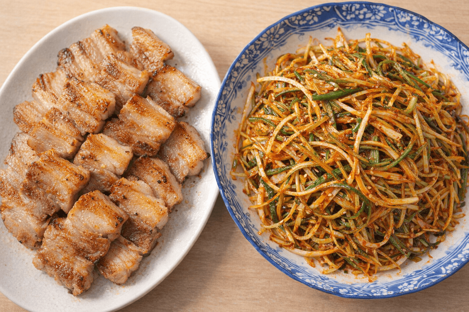 삼겹살 파채무침 완성 썸네일