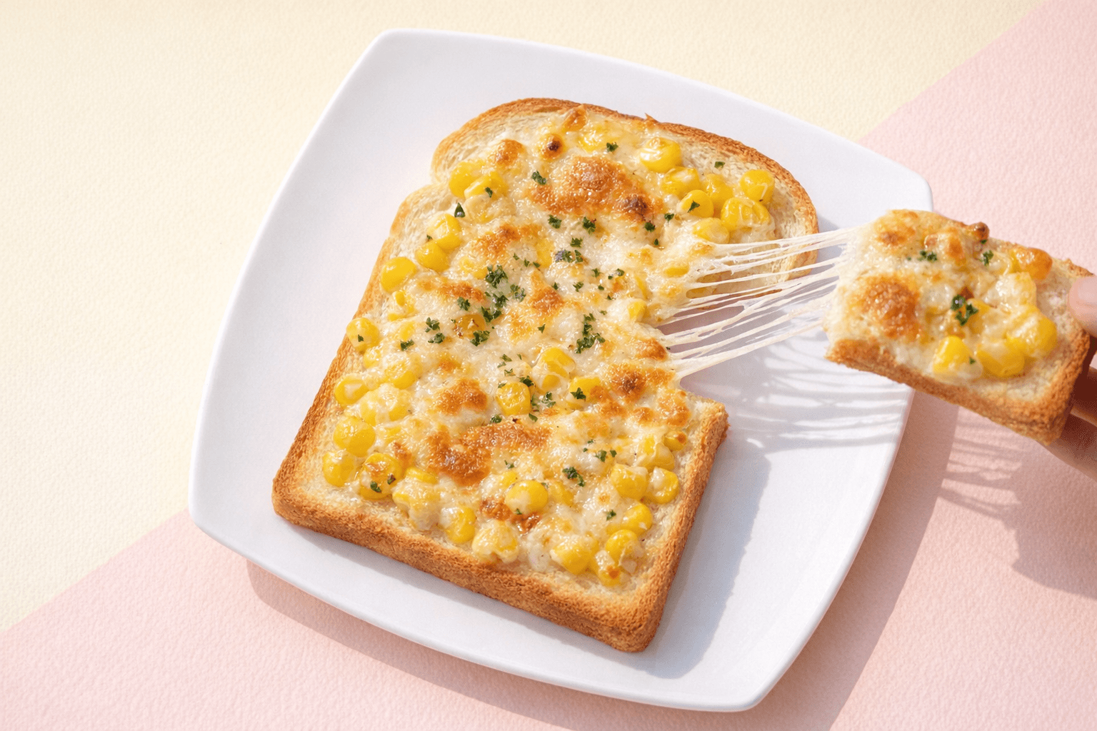 5분 컷! 식빵 한 장으로 끝내는 마약 콘치즈 토스트 (에어프라이어 레시피)