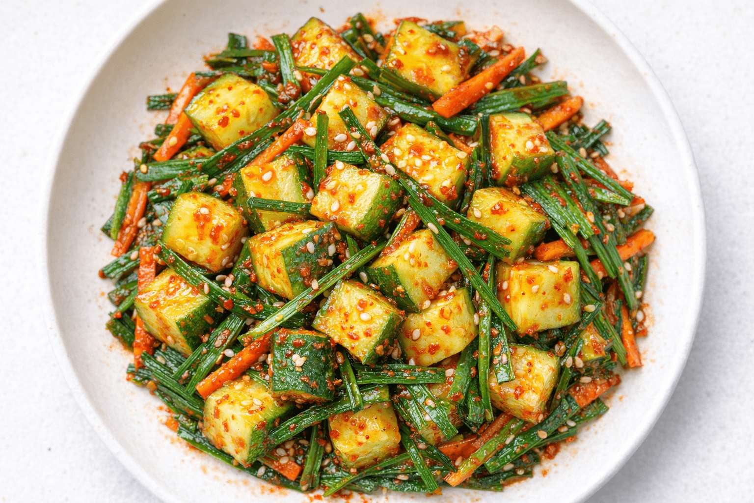 [초간단] 십자 썰기 포기해도 완벽한 맛! 아삭함이 2배 터지는 오이부추무침 (오이소박이 완벽 대체)