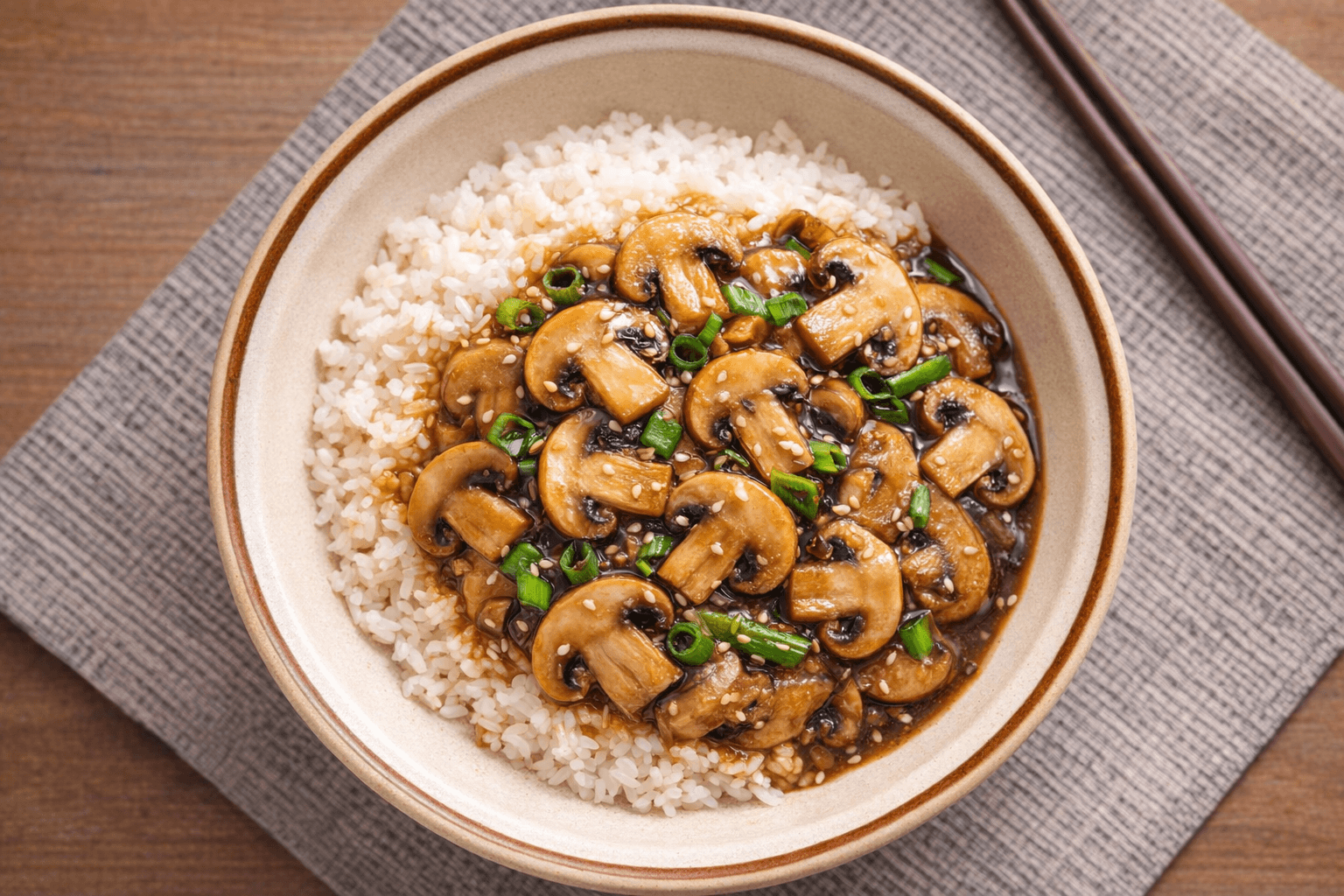 반찬 걱정 끝! 감칠맛 폭발하는 10분 완성 양송이버섯 덮밥 황금 레시피