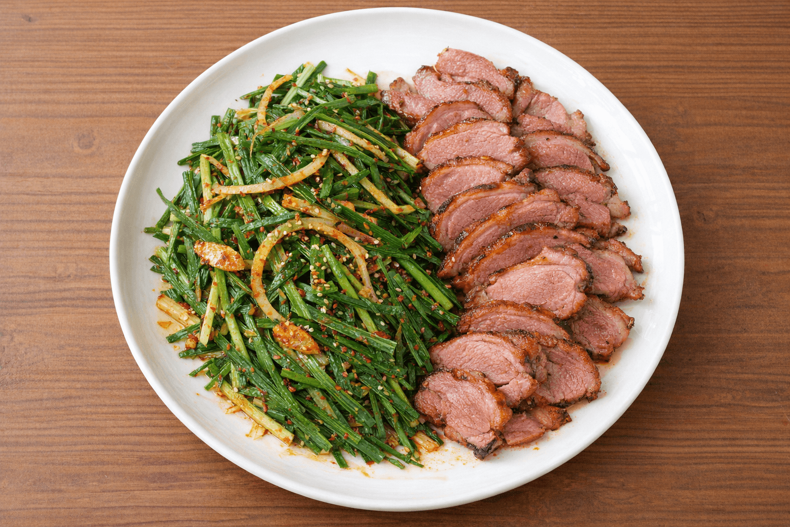 [15분 컷] 훈제오리 풍미 폭발! 백종원 스타일 황금비율 부추무침 레시피