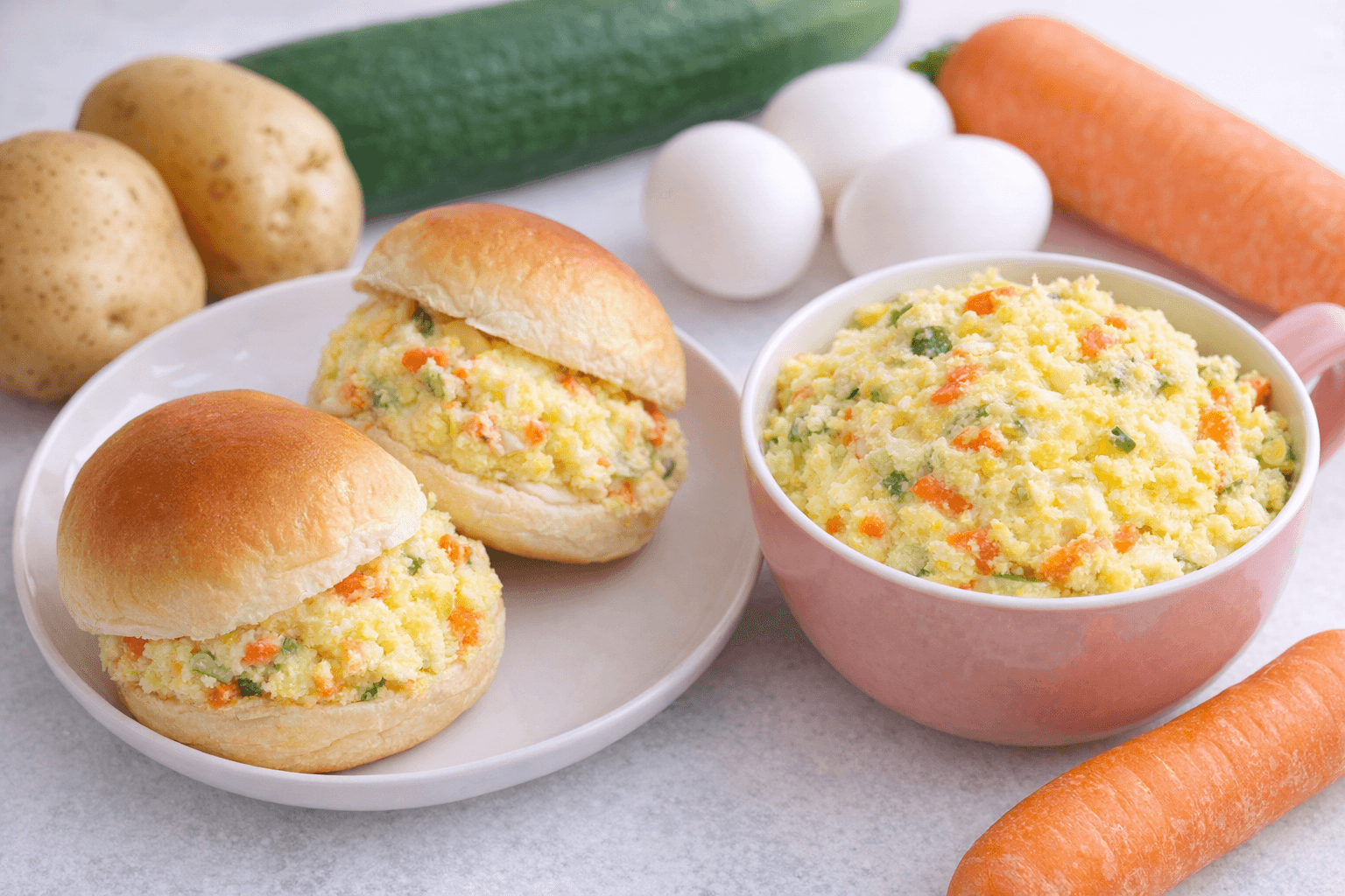 감자샐러드 모닝빵 샌드위치