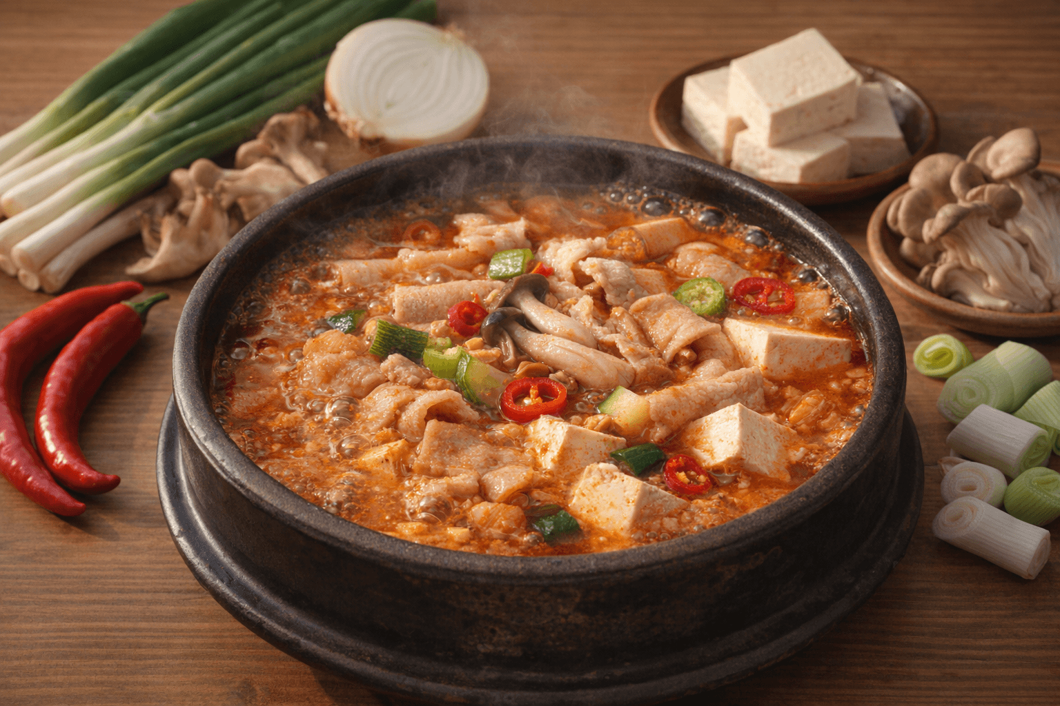 대패삼겹살 된장찌개 뚝배기