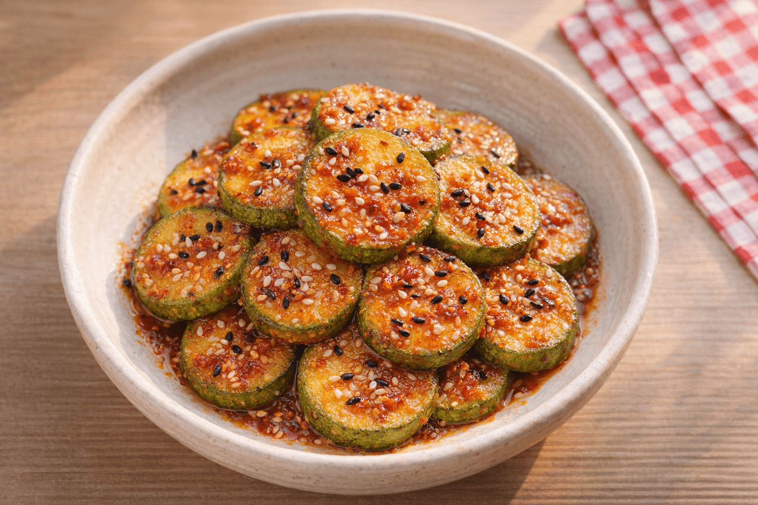 밥도둑 예약! 물컹하지 않고 쫄깃 달콤한 '구운 애호박 무침' 황금 레시피