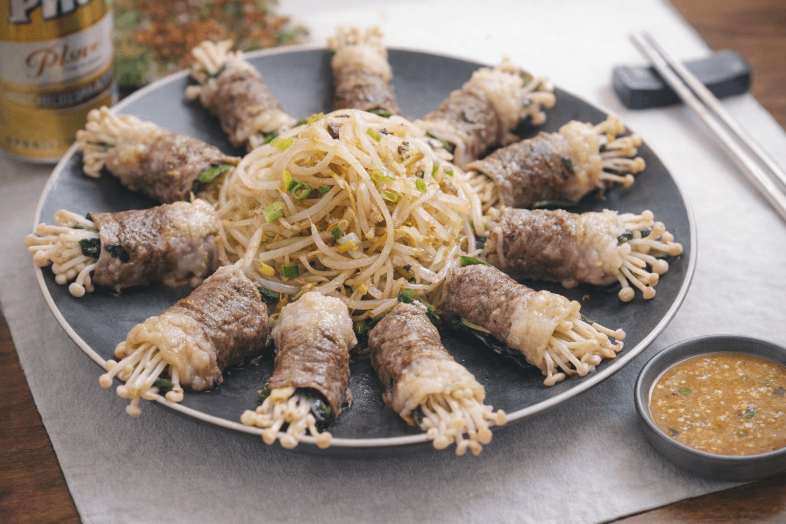 차돌박이찜과 미소된장마요소스