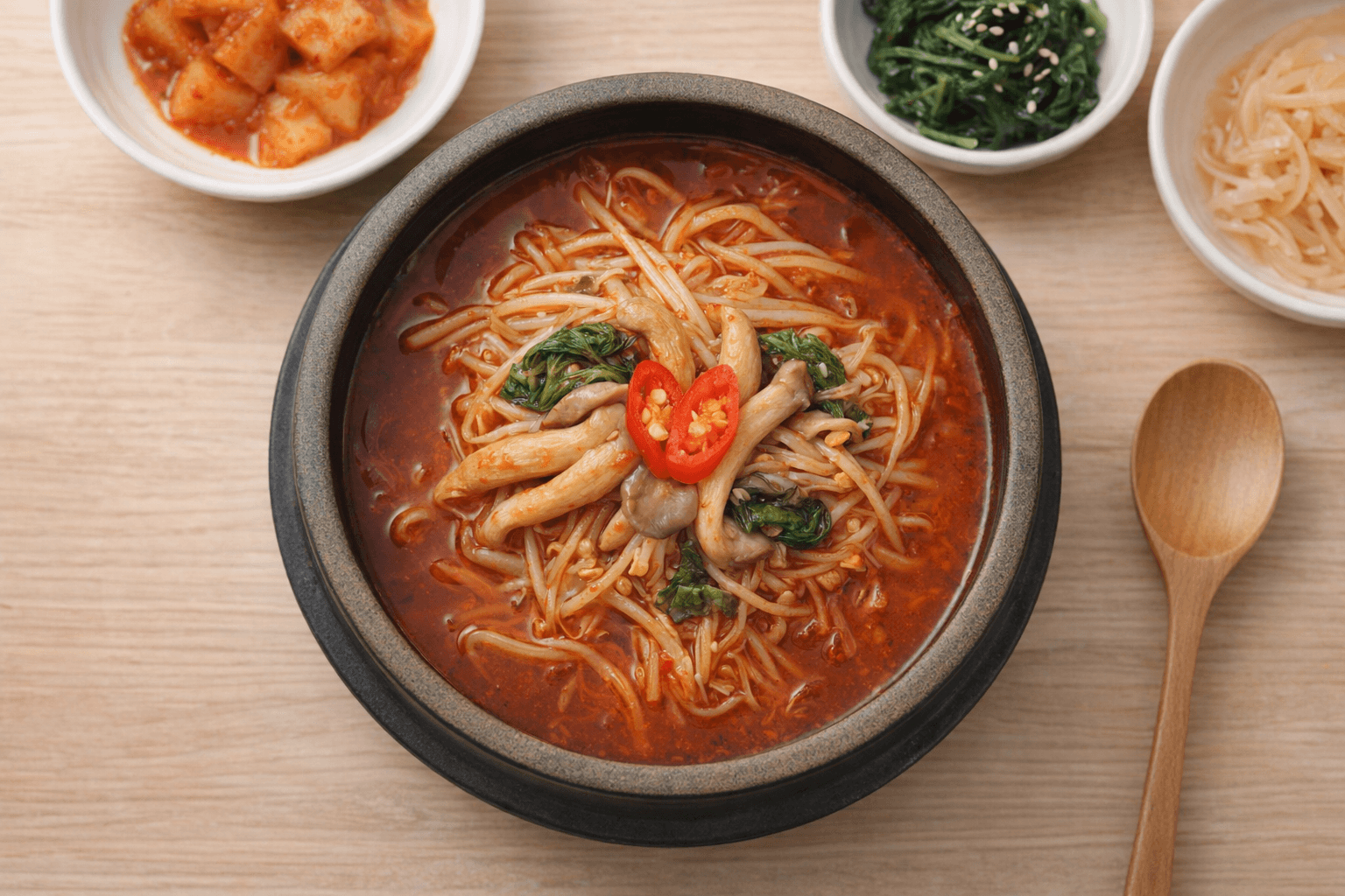 얼큰한 숙주버섯찌개