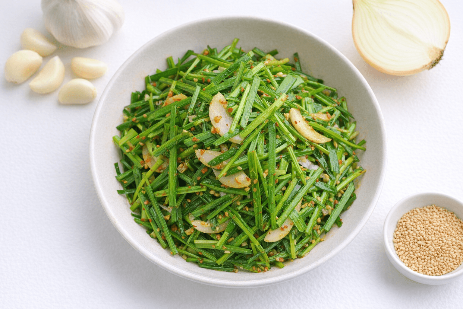 먹음직스러운 부추무침