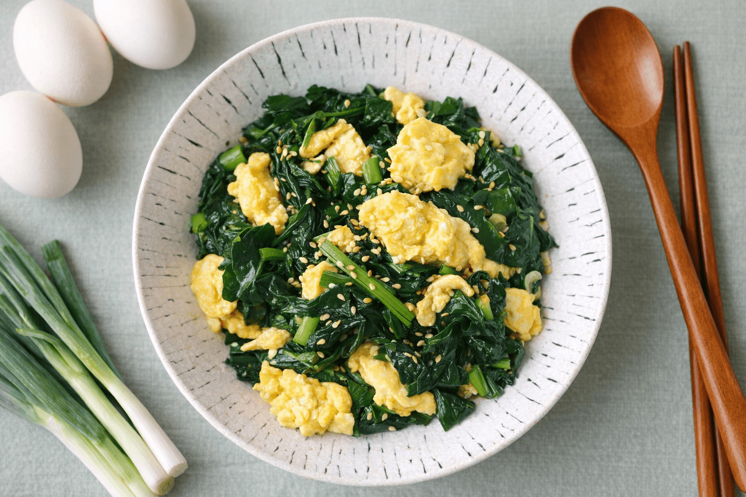 평생 써먹는 초간단 시금치 요리! 절대 실패 없는 마약 시금치 달걀 볶음 황금 레시피