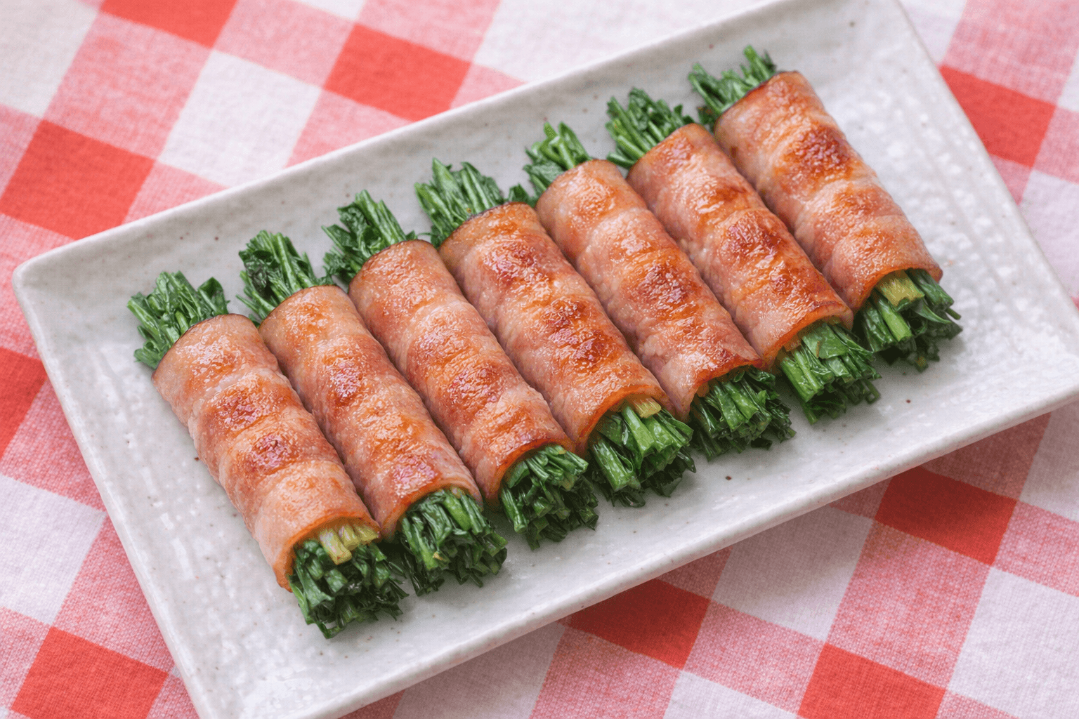 부추 베이컨 말이 요리