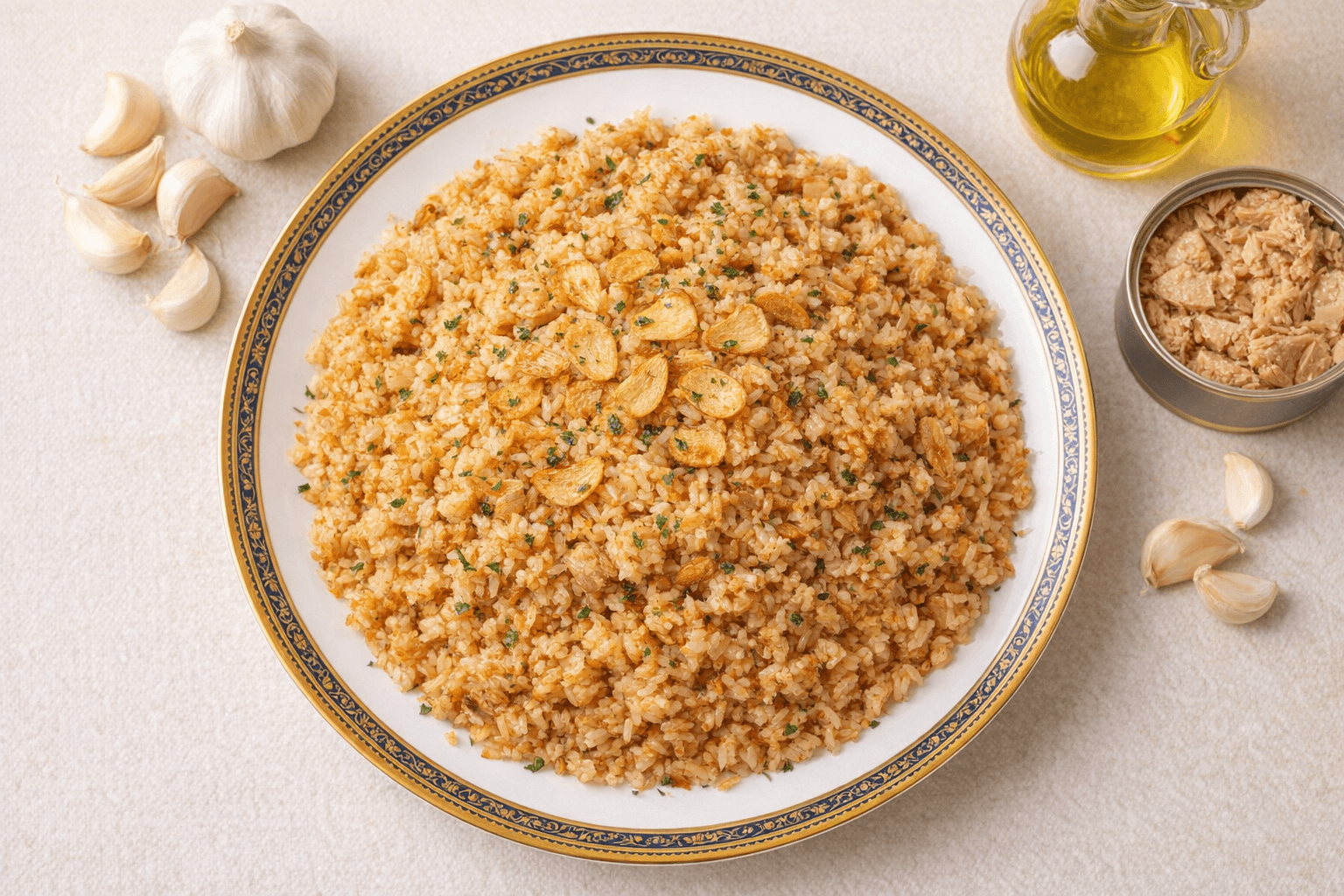 냉장고 파먹기 끝판왕! 찬밥이 고급 요리가 되는 15분 마법 '참치 알리올리오 볶음밥'