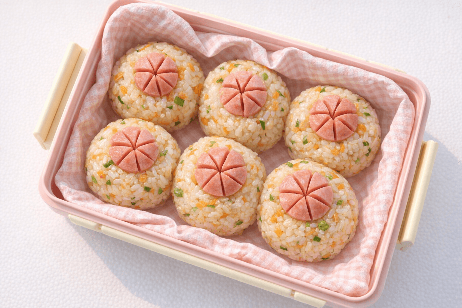 소세지 꽃 주먹밥 피크닉 도시락